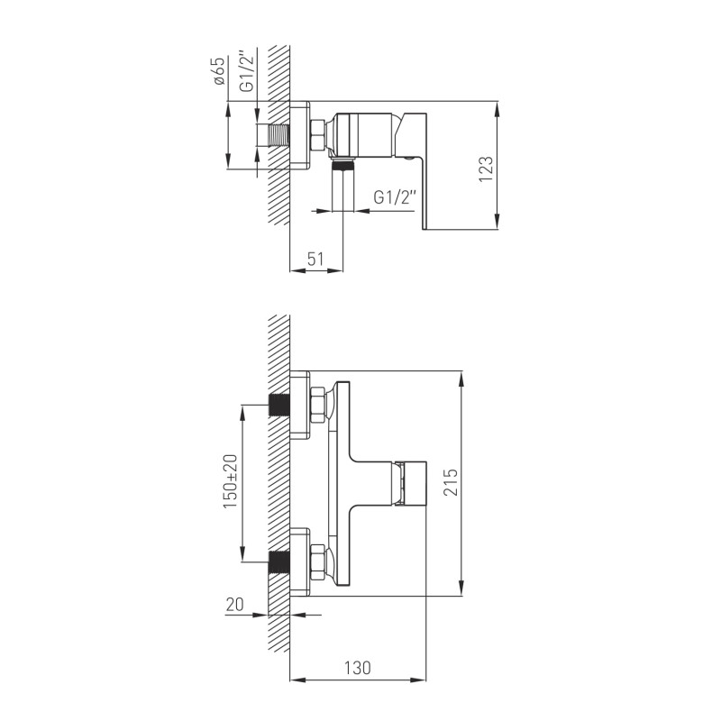 VOLLE LEON змішувач для душа, 35 мм, de la noche, (1511.100104)