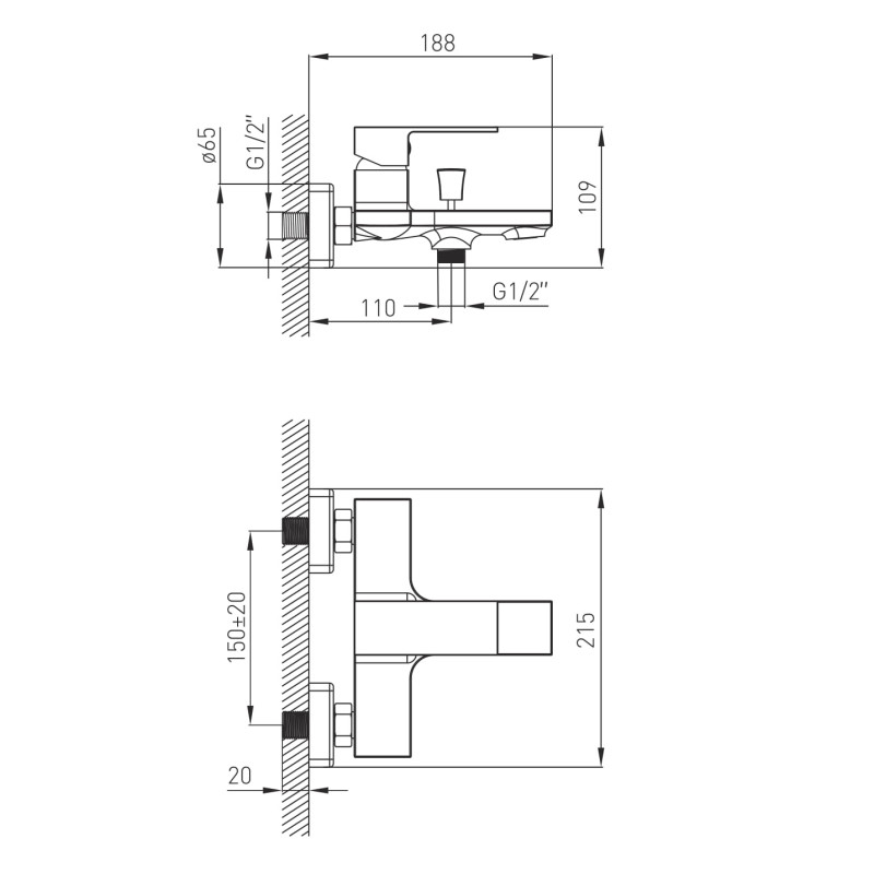 VOLLE LEON змішувач для ванни, de la noche, (1511.030104)