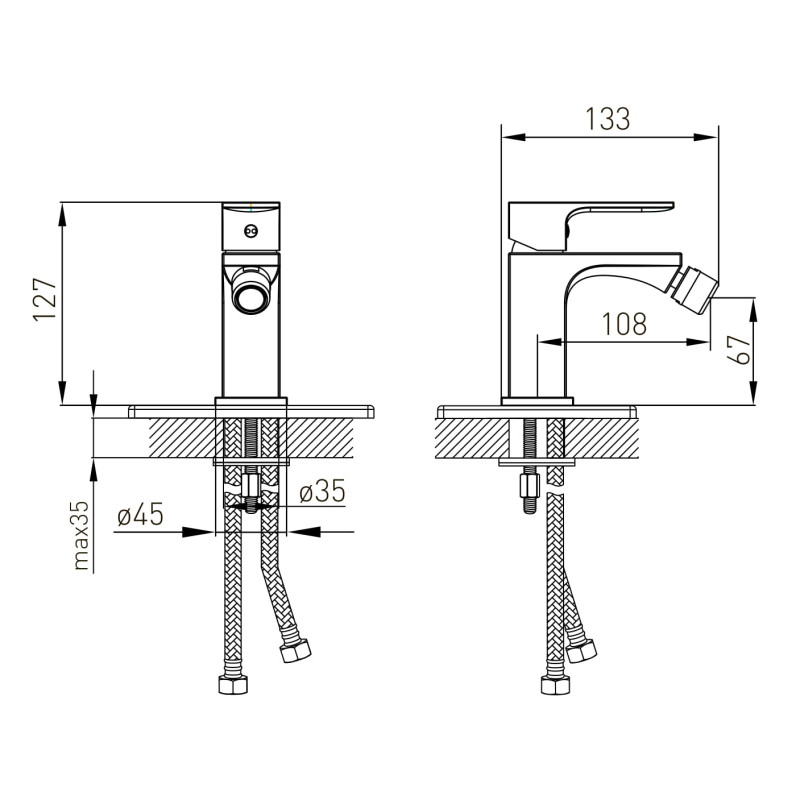 VOLLE LEON змішувач для біде, 26 мм, cromo, (1511.020101)