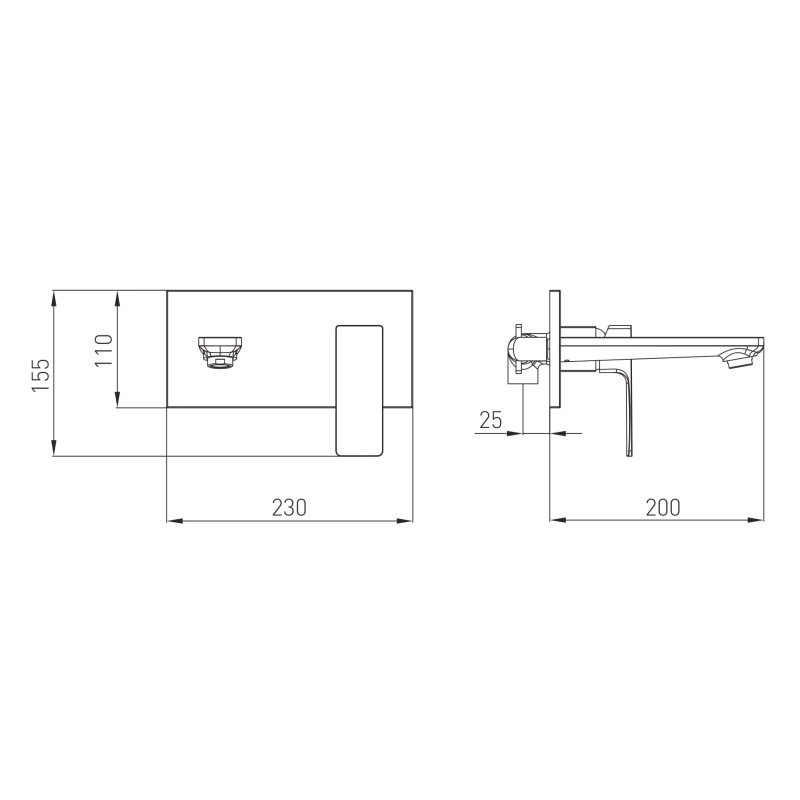 VOLLE LEON змішувач для умивальника (настінний), de la noche, (1511.010304)