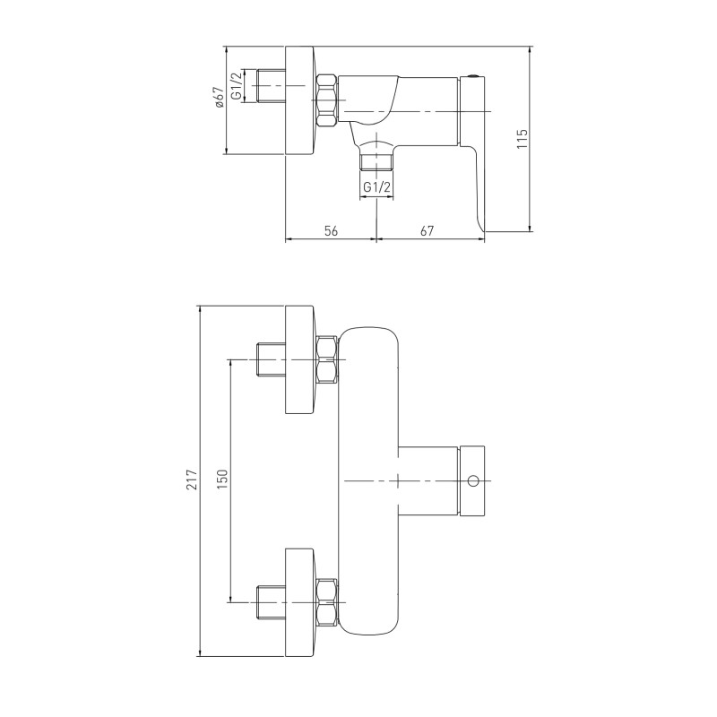 VOLLE LIBRA змішувач для душа, 35 мм, cromo, (1521.100101)