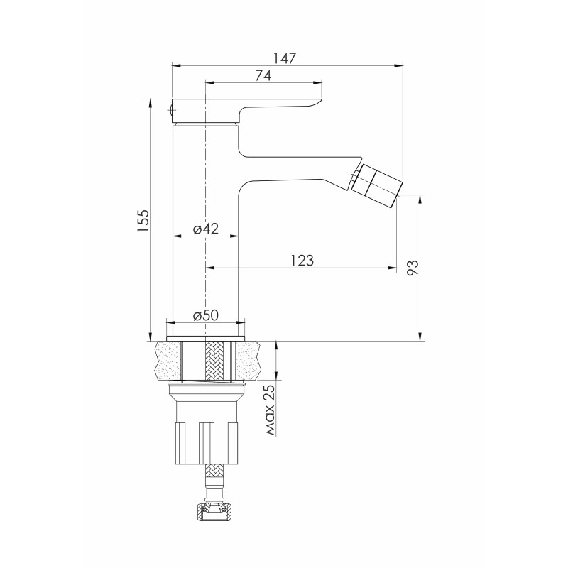 VOLLE LIBRA змішувач для біде, cromo, (1521.020101)