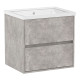VOLLE TEO комплект меблів 65см бетон: тумба підвісна, 2 ящики + умивальник накладний, (15-88-61C)