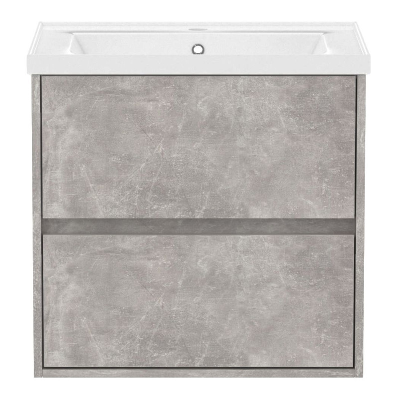 VOLLE TEO комплект меблів 65см бетон: тумба підвісна, 2 ящики + умивальник накладний, (15-88-61C)