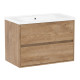 VOLLE TEO комплект меблів 80см дуб готланд: тумба підвісна, 2 ящики + умивальник накладний, (15-88-810Dr)