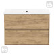 VOLLE TEO комплект меблів 80см дуб крафт: тумба підвісна, 2 ящики + умивальник накладний арт 15-88-080, (15-88-81Dr)