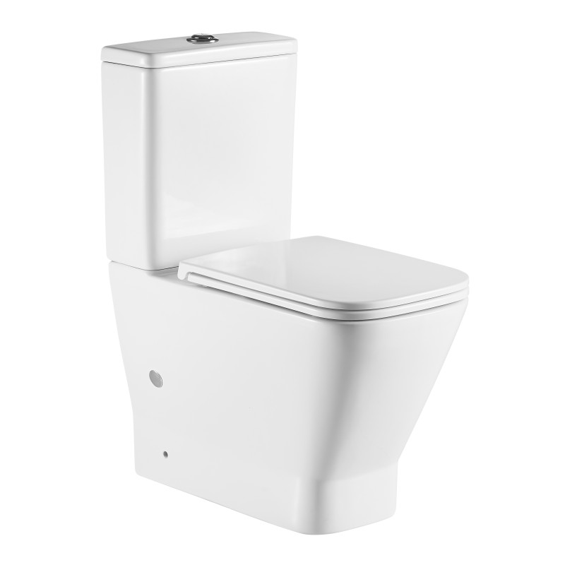 VOLLE LEON REY Rimless компакт 60,5*34*80,5cм підлоговий, гориз. випуск, нижнє підведення, бачок 3/4,5 л, сидіння Slim slow-closing, (13-11-858)