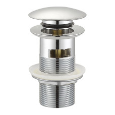 Донний клапан click-clack з переливом, латунь, 1 1/4", cromo, VOLLE (9000.104401)