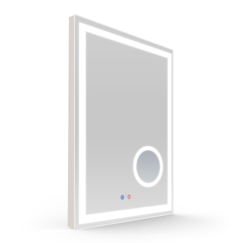 VOLLE Дзеркало прямокутне 60*80см, з підсвічуванням, диммером, підігрівом дзеркала, з лінзою 5X, (16-13-600M)