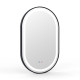 VOLLE Дзеркало овальне 50*80см, в алюмінієвій рамі, з підсвічуванням, диммером, підігрівом дзеркала, чорне, (16-42-500B)