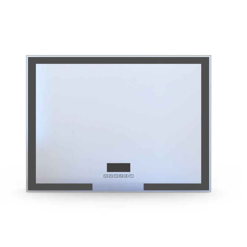 VOLLE Зеркало прямоугольное 80*60см с подсветкой, подогревом зеркала, bluetooth, часы, температура, (16-14-800)