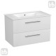VOLLE NEMO NEW комплект меблів 80см білий: тумба підвісна, 2 ящики + умивальник накладний арт 13-01-080B, (15-17-80N)