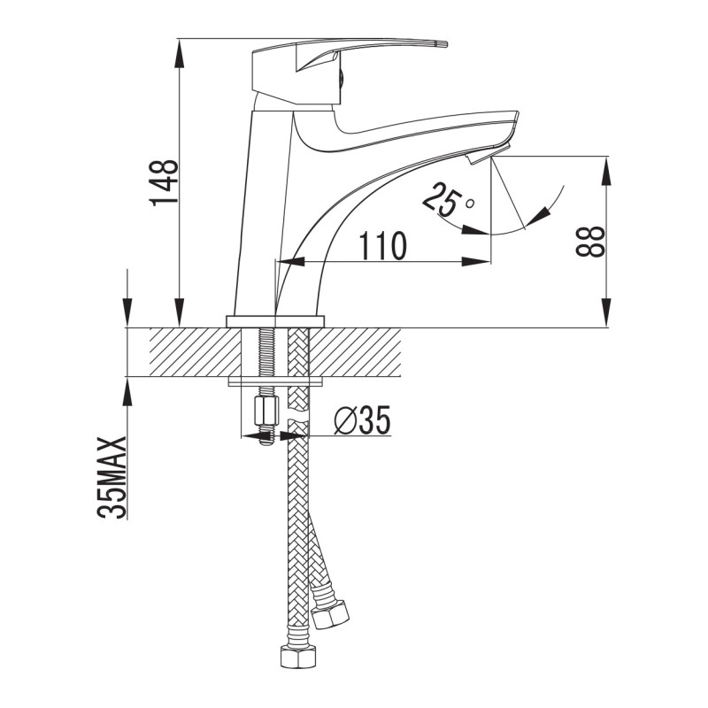 VOLLE Набор: подвесной шкаф DIOS арт. 15-13-000 + раковина арт. 13-042-13 + смеситель LIDICE арт. 05095 (M), (15-13-605)