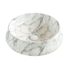 VOLLE Умивальник 46*46*16см накладний керамічний під світлий мармур, (13-40-188MAR)