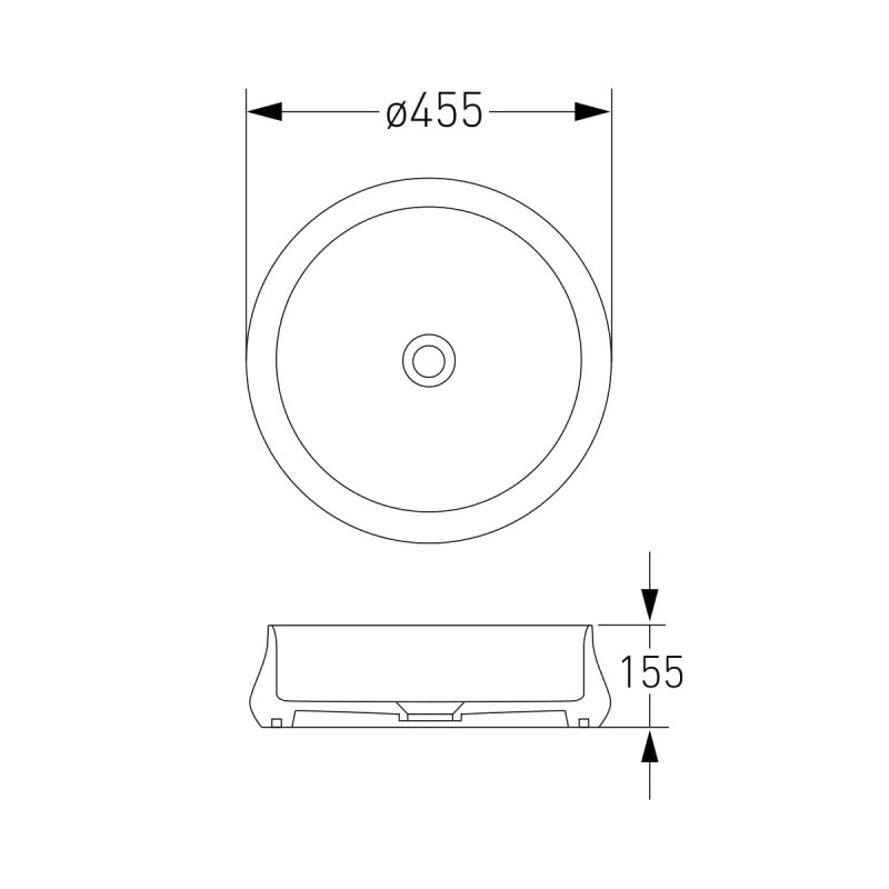 VOLLE Умивальник 46*46*16см накладний керамічний під світлий мармур, (13-40-188MAR)