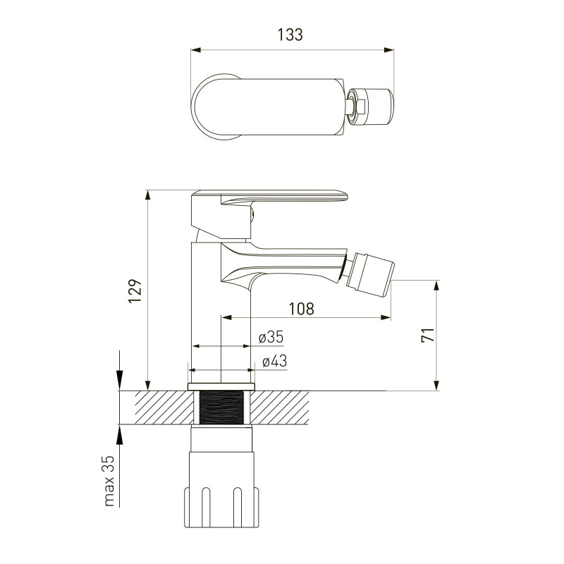VOLLE FIESTA змішувач для біде, 26 мм, cromo, (1534.020101)
