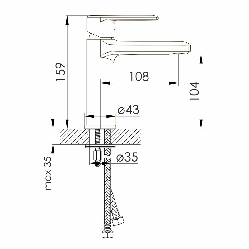 VOLLE FIESTA смеситель для раковины, 26 мм, хром, (1534.010101)