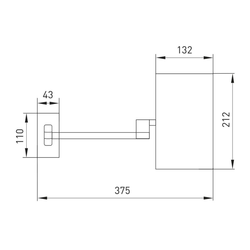 VOLLE Дзеркало прямокутне, cromo, (2500.281201)