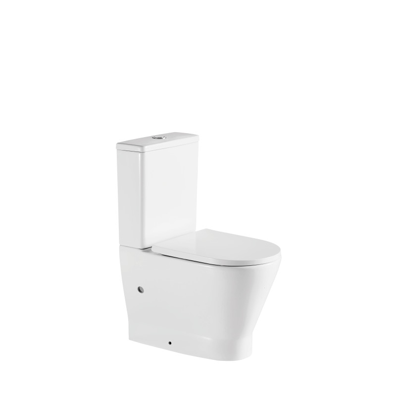 VOLLE FRANCO Безрамный напольный унитаз 62*38,5*83см, горизонтальный выпуск, бачок 3/4,5л, нижнее подводка, сиденье Duroplast Slim медленного закрывания, (1341.002000)