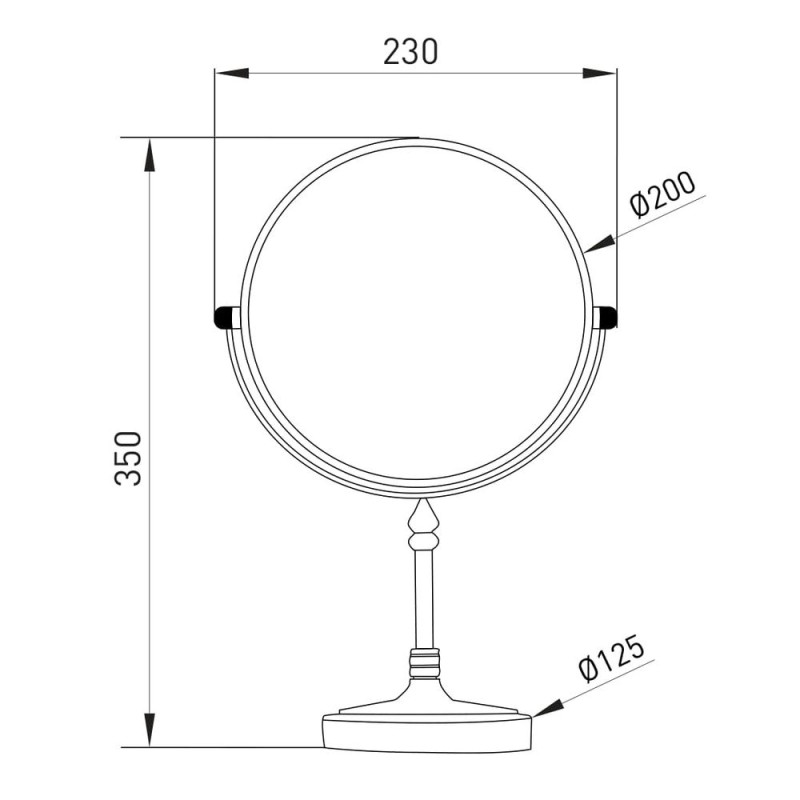 VOLLE Дзеркало кругле, настільне, de la noche, (2500.280104)