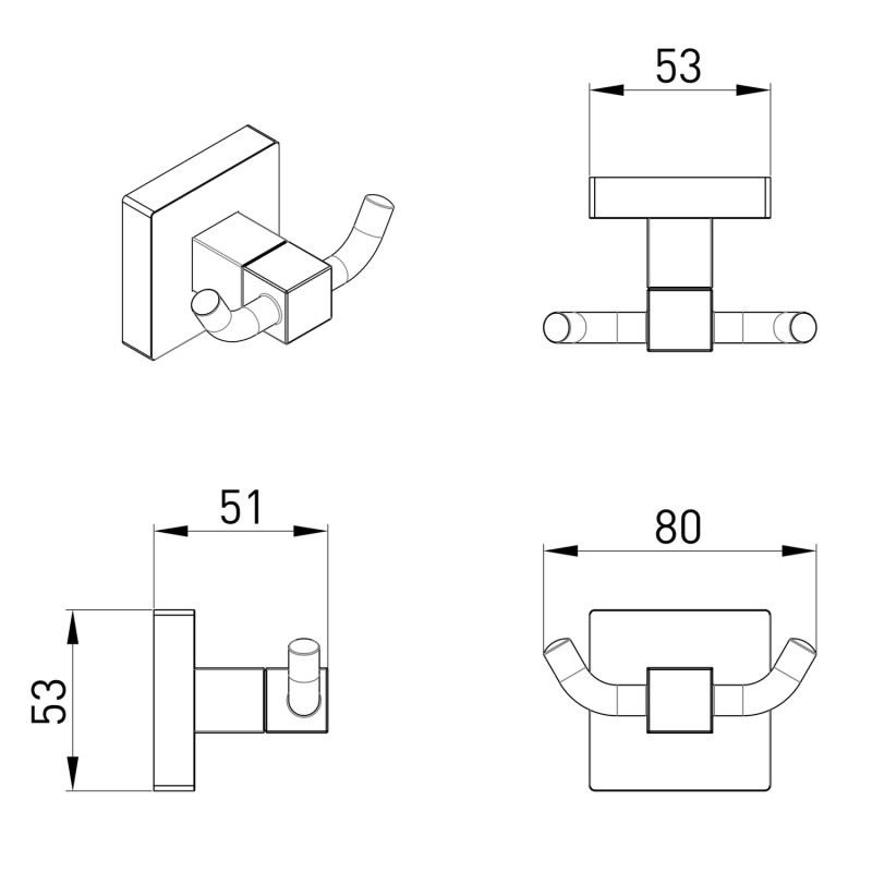 VOLLE CUADRO вешалка двойная, ночь, (2536.200204)