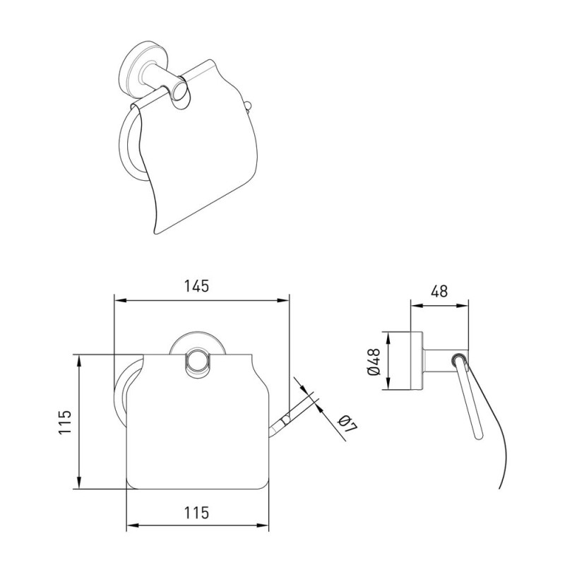 VOLLE RONDA тримач туалетного паперу з кришкою, de la noche, (2535.240104)
