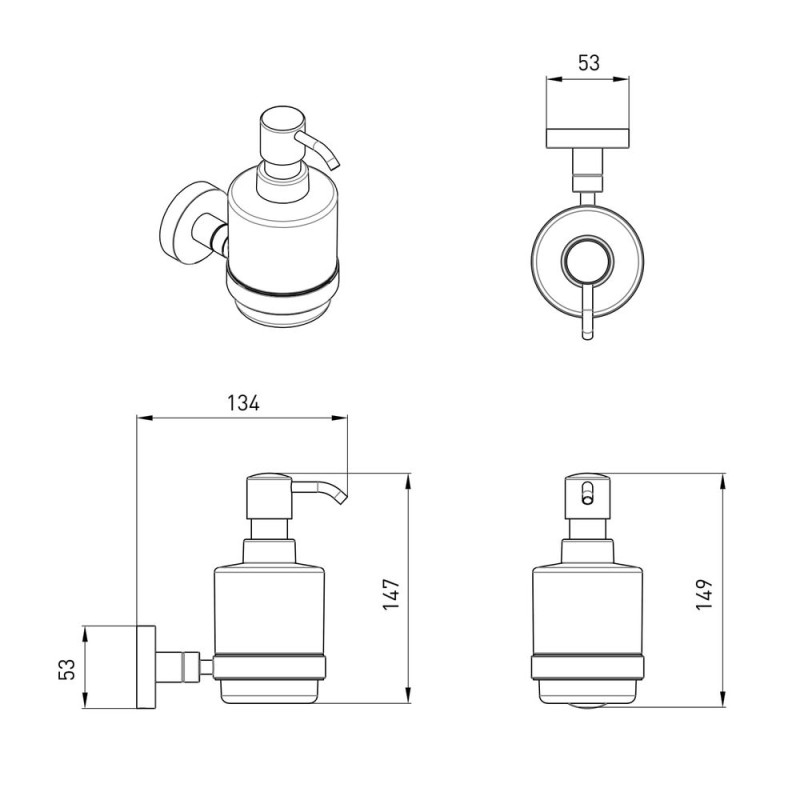 VOLLE RONDA дозатор для рідкого мила, cromo, (2535.230101)