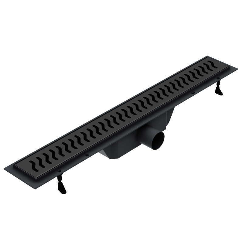 VOLLE Лінійний трап 700мм, система сухий затвор, з решіткою хвиля, de la noche, (9000.202704)