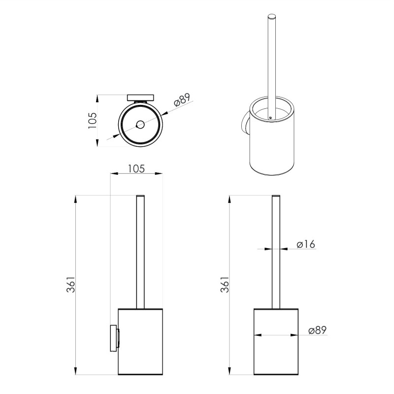 VOLLE RONDA щетка для унитаза металлическая, de la noche, (2535.050204)