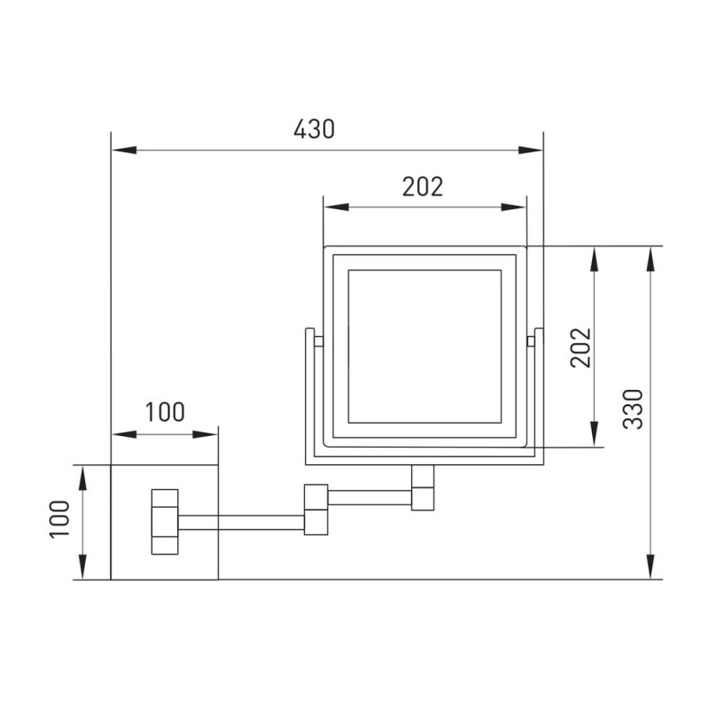 VOLLE Зеркало квадратное, сенсорное, подвесное, de la noche, (2500.281104)