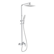 VOLLE SISTEMA P система душова (змішувач для ванни, верхній душ 246*170 мм ABS, ручний душ 53 мм 1 режим, білі лійки, шланг 160 см), cromo, (1584.090201)
