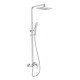 VOLLE SISTEMA P система душова (змішувач для ванни, верхній душ 246*170 мм ABS, ручний душ 53 мм 1 режим, білі лійки, шланг 160 см), cromo, (1584.090201)