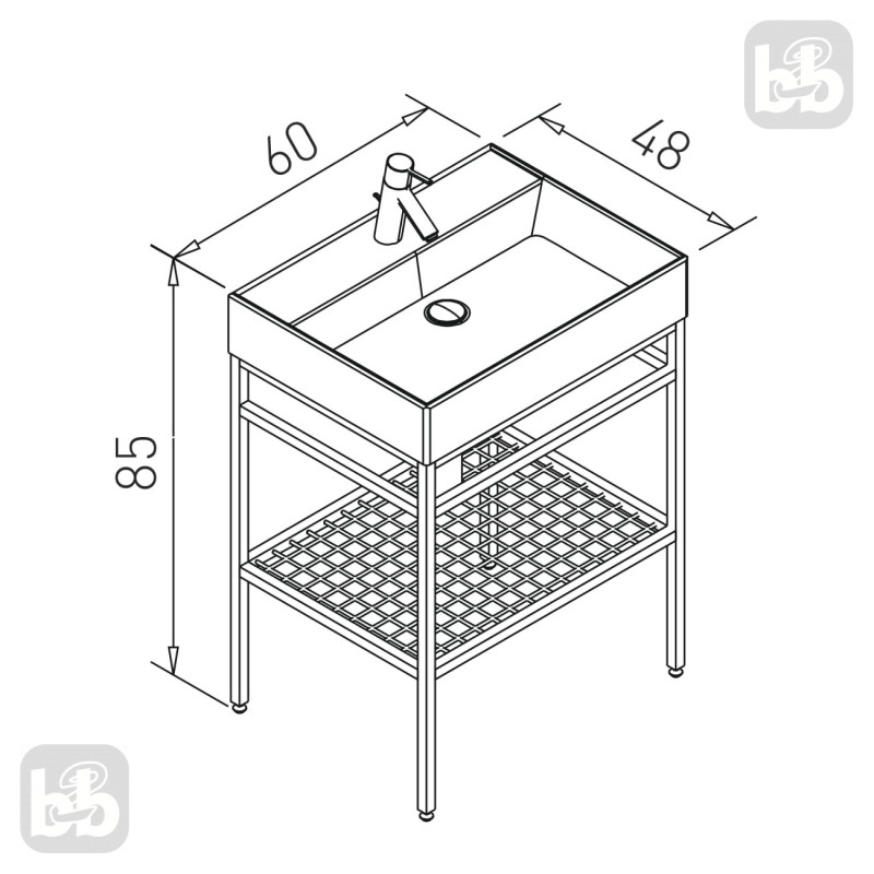 VOLLE LEON комплект меблів 60см, de la noche: тумба підлогова + умивальник меблевий, (1911.006004)