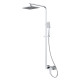 VOLLE СИСТЕМА L система душевая (смеситель для душа, верхний душ 260*188 мм ABS, ручной душ 86 мм 1 режим, шланг 150 см), хром, (1582.090201)