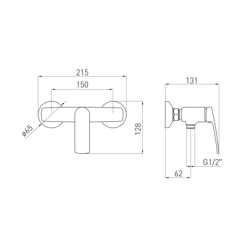VOLLE CANTE змішувач для душа, 26мм, pistola gris, (1512.101005)