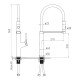 VOLLE BRAVO F смеситель для кухни с гибким изливом, 35мм, cromo, (1550.110101)