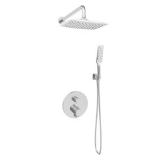 VOLLE SISTEMA P система душова прихованого монтажу (термостат для душа, верхній душ 246*170мм ABS, ручний душ 53мм 1 режим, білі лійки, шланг 160см), cromo, (1584.090801)