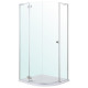 VOLLE BENITA Left душова кабіна 90*90*195см напівкругла, розпашна, профіль cromo, скло прозоре 8 мм, з піддоном PUF, (1017.114601L(4коробки))