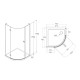 VOLLE BENITA Left душова кабіна 90*90*195см напівкругла, розпашна, профіль cromo, скло прозоре 8 мм, з піддоном PUF, (1017.114601L(4коробки))