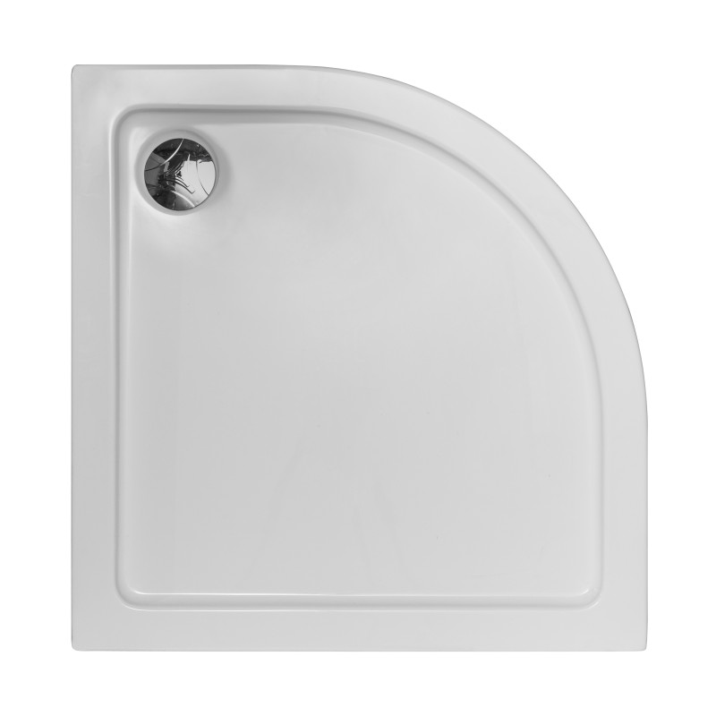 VOLLE BENITA Left душова кабіна 90*90*195см напівкругла, розпашна, профіль cromo, скло прозоре 8 мм, з піддоном PUF, (1017.114601L(4коробки))