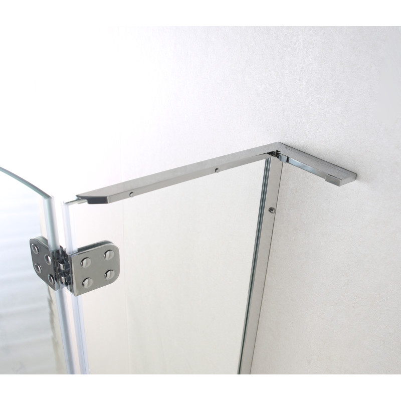 VOLLE BENITA Left душова кабіна 90*90*195см напівкругла, розпашна, профіль cromo, скло прозоре 8 мм, з піддоном PUF, (1017.114601L(4коробки))