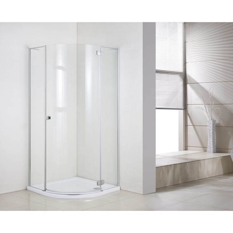 VOLLE BENITA Right душова кабіна 90*90*195см напiвкругла, розпашна, профіль cromo, скло прозоре 8 мм, з піддоном PUF, 

БЕНИТА Правильная душевая кабина 90*90*195 см полукруглая, распашная, профиль cromo, стекло прозрачное 8 мм, с поддоном PUF, (1017