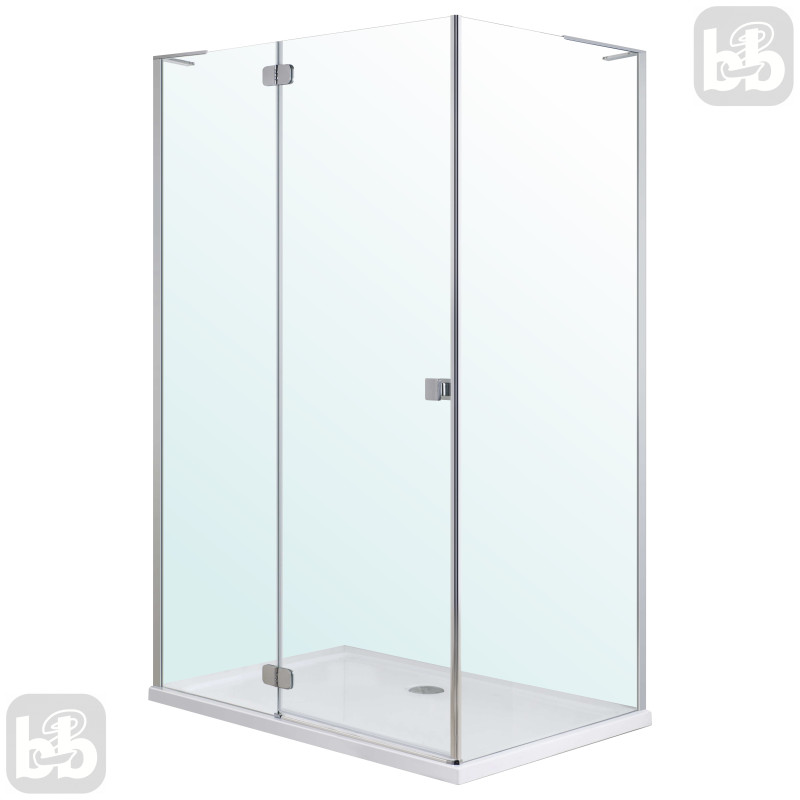 VOLLE BENITA Left душова кабіна 120*80*195см, прямокутна, розпашна, профіль cromo, скло прозоре 8 мм, з піддоном PUF, (1017.134601L(5коробок))