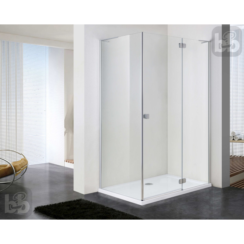 VOLLE BENITA Left душова кабіна 120*80*195см, прямокутна, розпашна, профіль cromo, скло прозоре 8 мм, з піддоном PUF, (1017.134601L(5коробок))