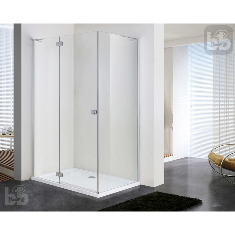 VOLLE BENITA Left душова кабіна 120*80*195см, прямокутна, розпашна, профіль cromo, скло прозоре 8 мм, з піддоном PUF, (1017.134601L(5коробок))