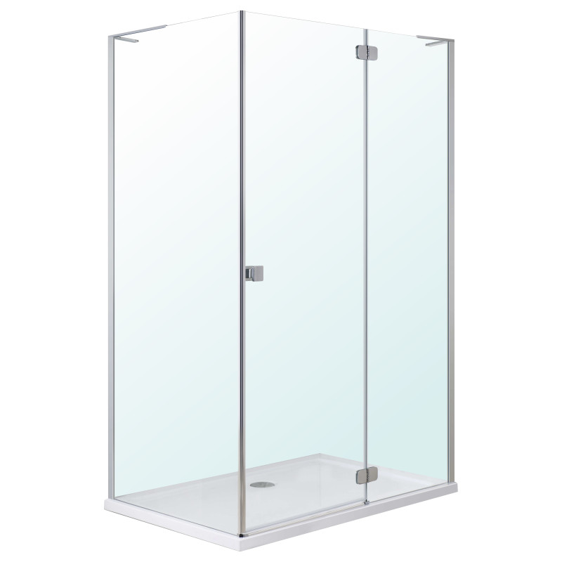 VOLLE BENITA Правильный душевой кабин 120*80*195см, прямоугольный, распашной, профиль cromo, стекло прозрачное 8 мм, с поддоном PUF, (1017.134601R(5коробок))
