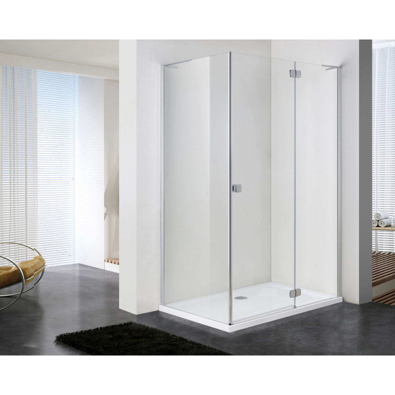 VOLLE BENITA Правильный душевой кабин 120*80*195см, прямоугольный, распашной, профиль cromo, стекло прозрачное 8 мм, с поддоном PUF, (1017.134601R(5коробок))