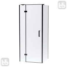 VOLLE SOTA 90-C душевая кабина 90*90*200 см квадратная, реверсивная, распашная, профиль черный мат, стекло прозрачное, (1038.124503)
