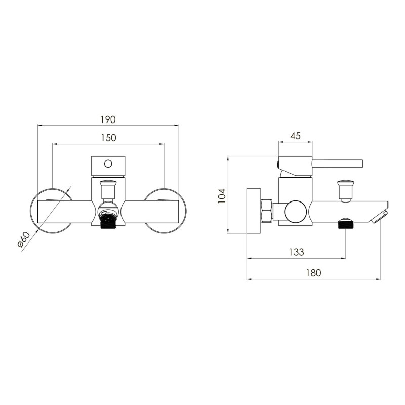 VOLLE CRUZE змішувач для ванни, cepillado níquel, (1547.030102)