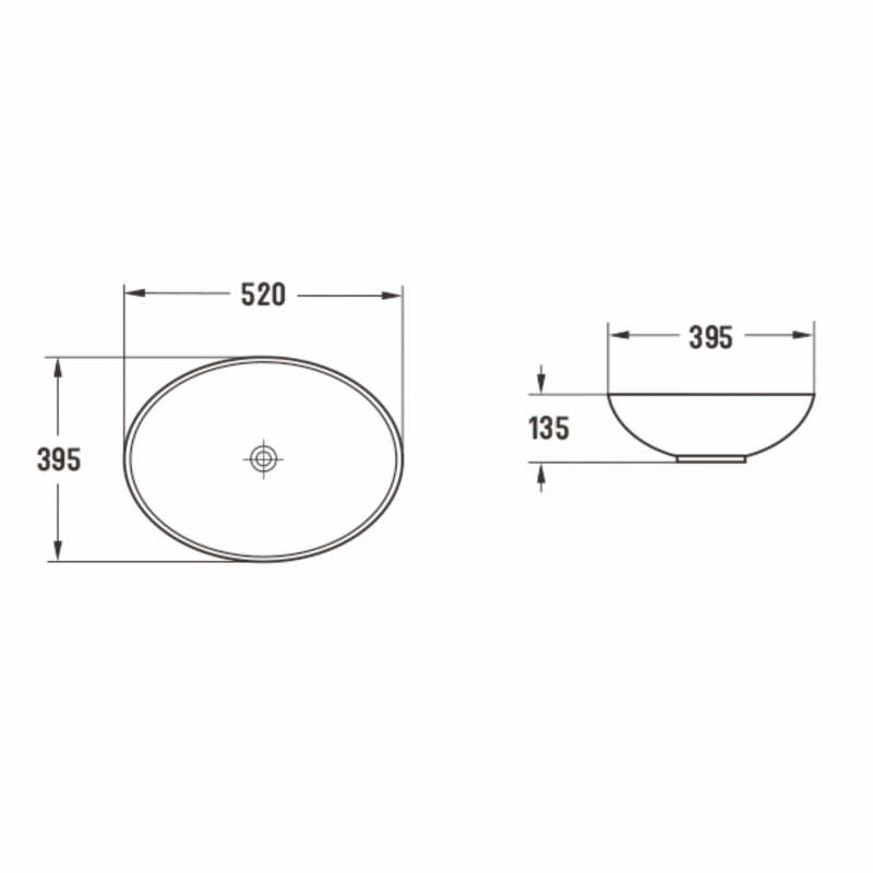 VOLLE PIEDRA умывальник накладной 52*39,5*13,5 см, светлый мрамор, (1301.005231)